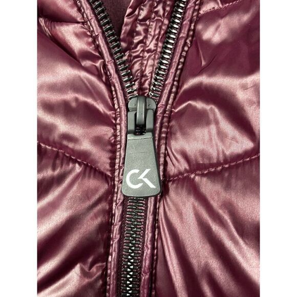 Calvin Klein Performance Hooded Puffer Coat,Burgundy rose Small NWOT ORG $129 - Picture 9 of 13